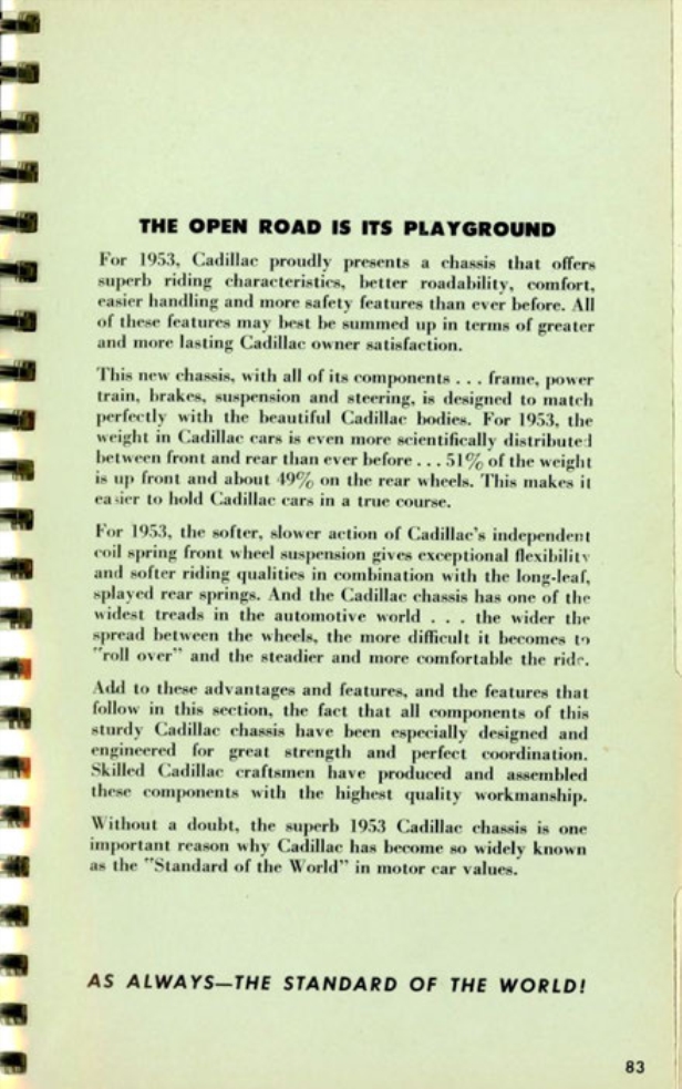 1953 Cadillac Salesmans Data Book Page 160